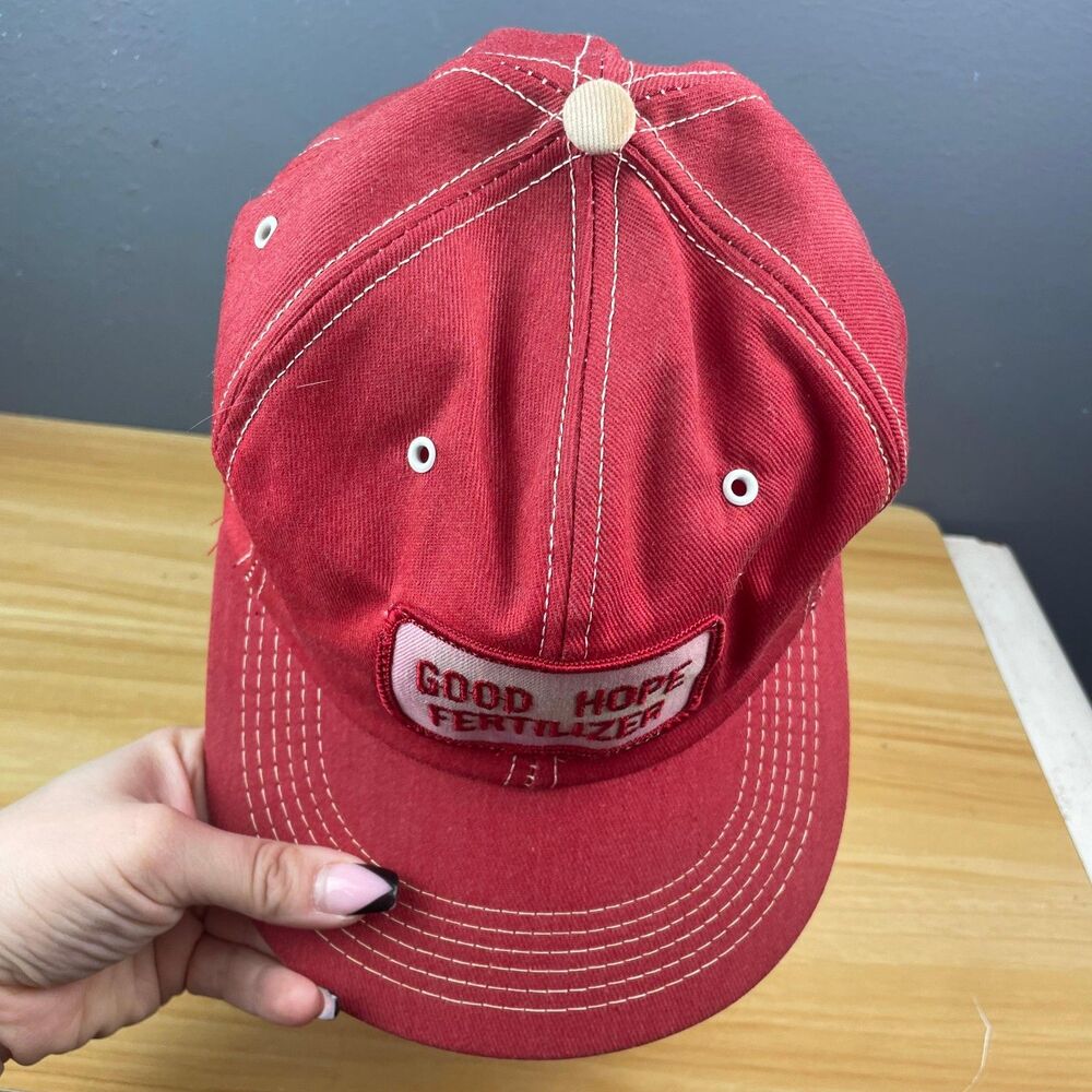 Good Hope Fertilizer Patch Hat Red Snapback Trucker Agriculture Farm Man Cap - Picture 6 of 7